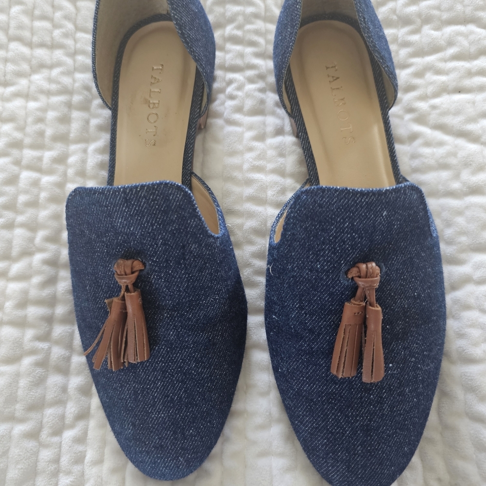 Talbots Denim Loafers‎ with Brown Tassels